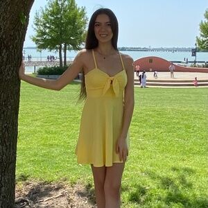Yellow Tie-Front Dress